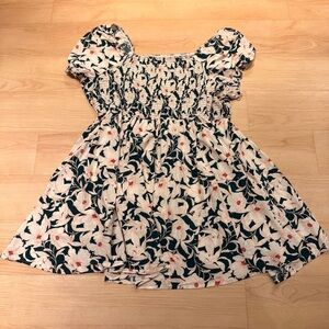 Like new, torrid floral mini sun dress, off the shoulder, shirred bodice, sz 5